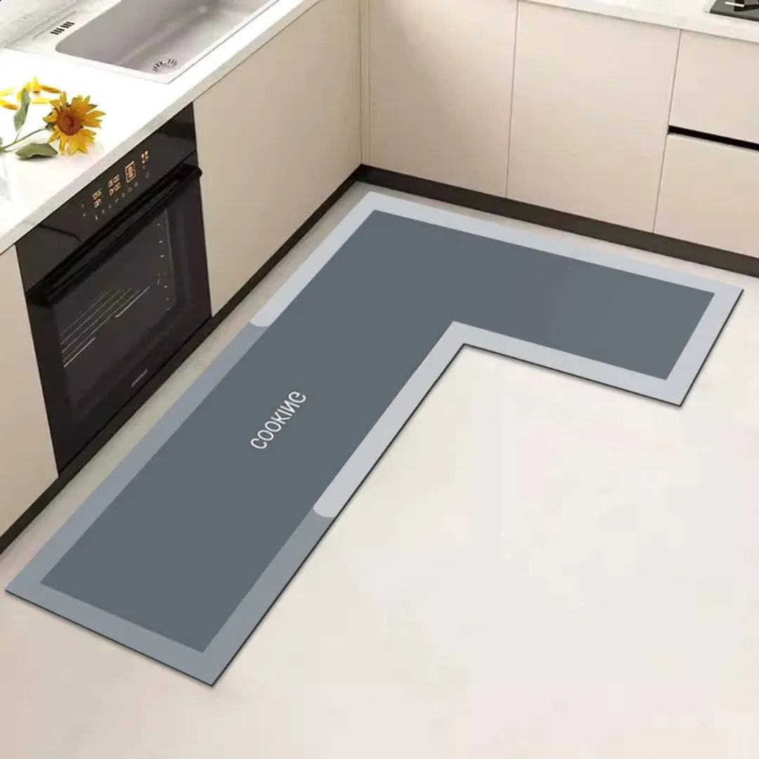L-Shaped Water Absorbing Mat with Anti-Slip Design
