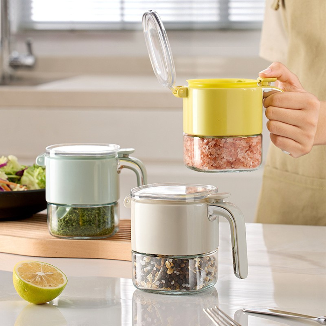Homero Multi-Purpose One-Hand Operated Spice Jar with Flip Cap