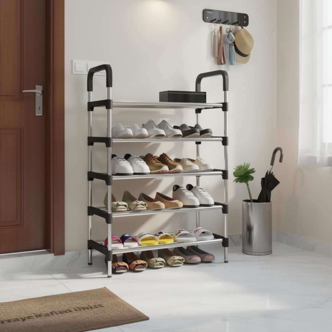 Multi Layer Stainless Steel Space Saving Shoe Stand