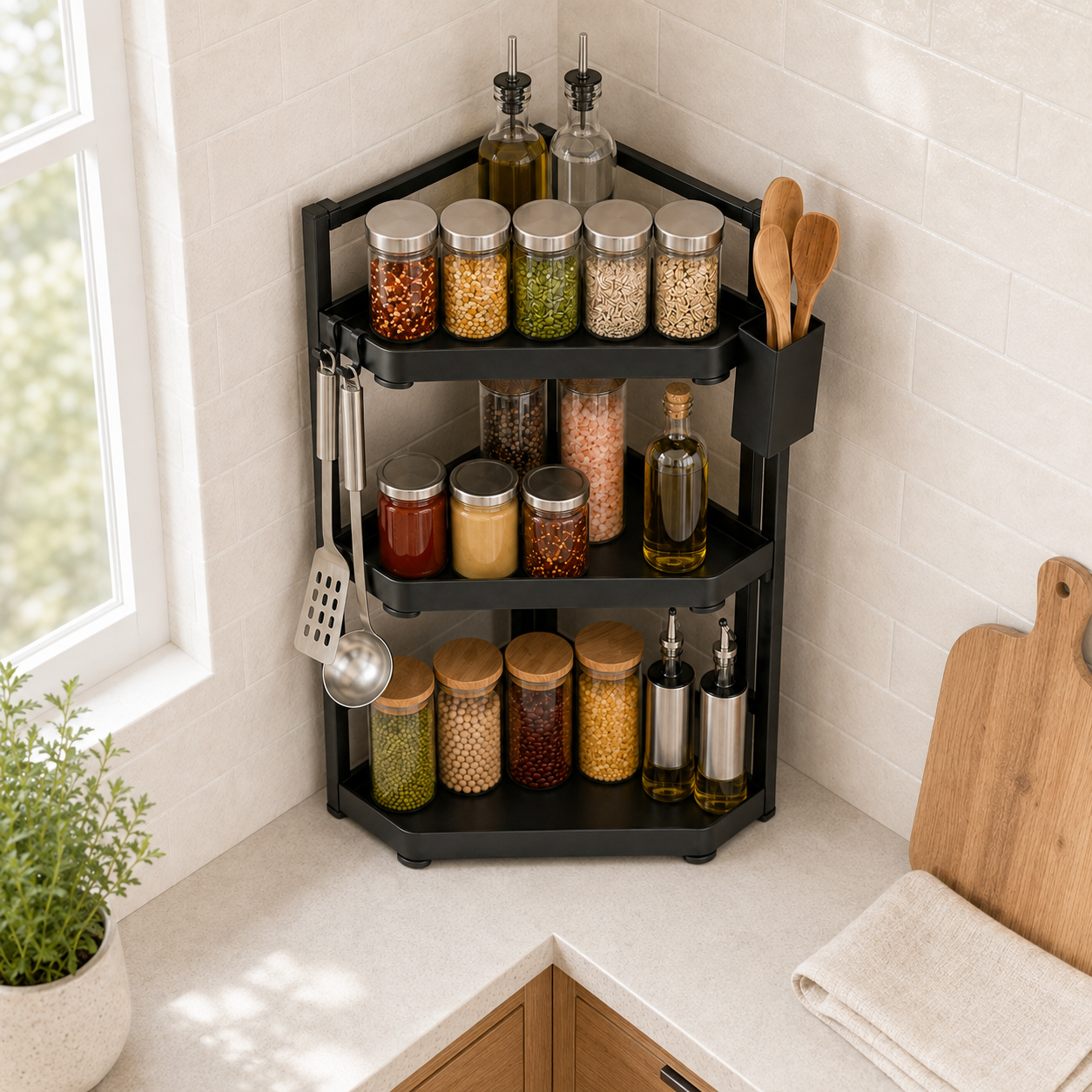 Homero Three-Layer Stainless Steel Kitchen Spice Rack