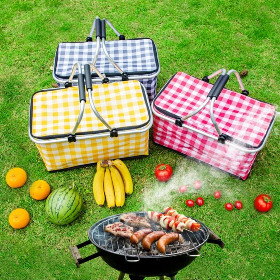 Homero Multi-Purpose Insulated Foldable Picnic Basket with Aluminum Frame