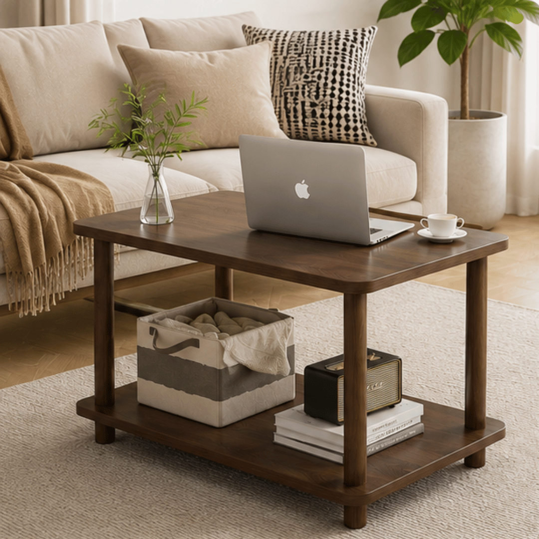 European Style Two Tier Wooden Center Table