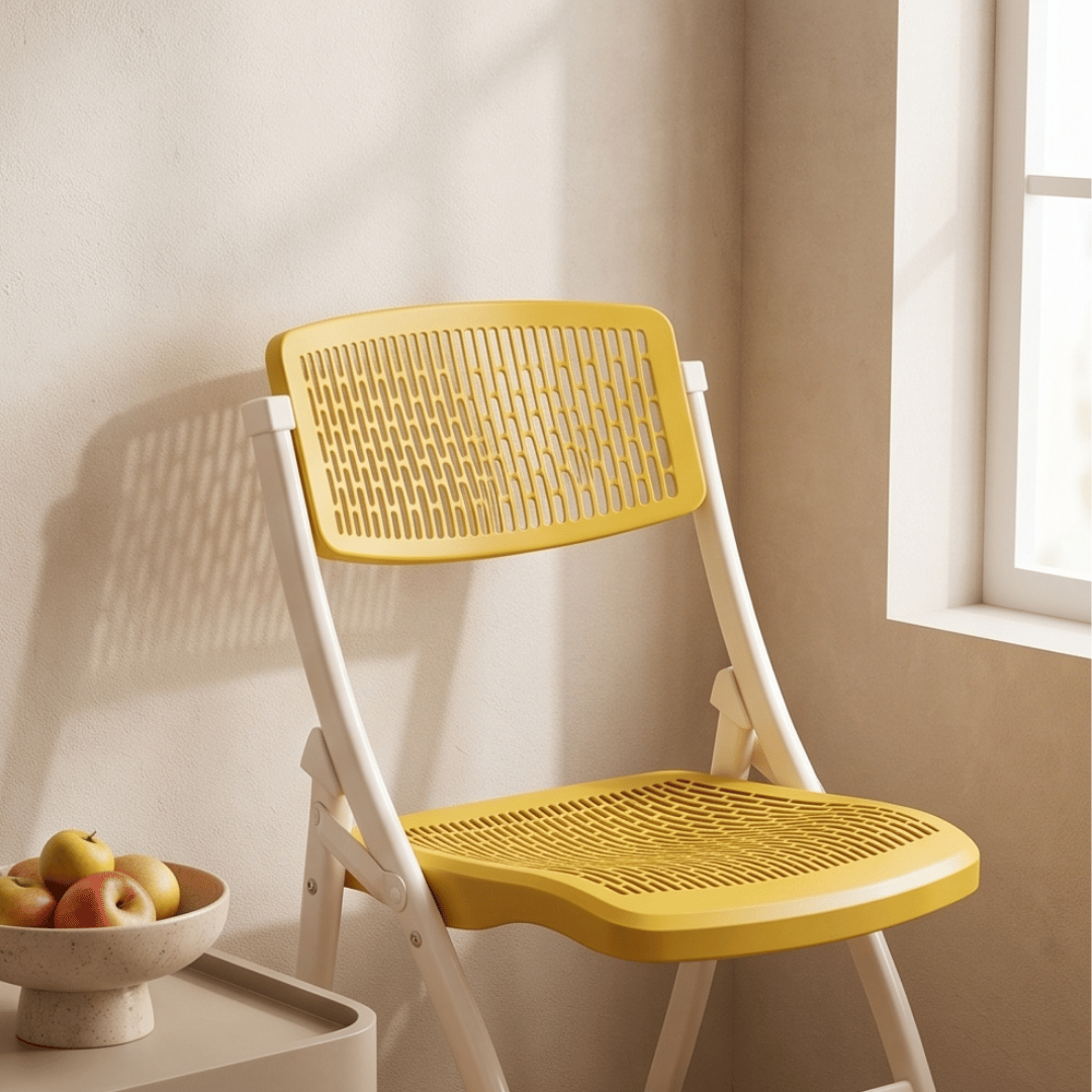 Ergonomic PP Plastic Folding Chair with Breathable Mesh