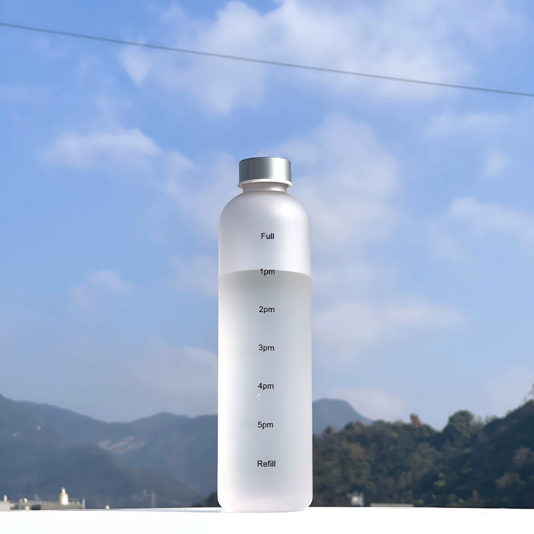 HOMERO Motivational Water Bottle with Time Marker Leakproof - 1000ml Capacity