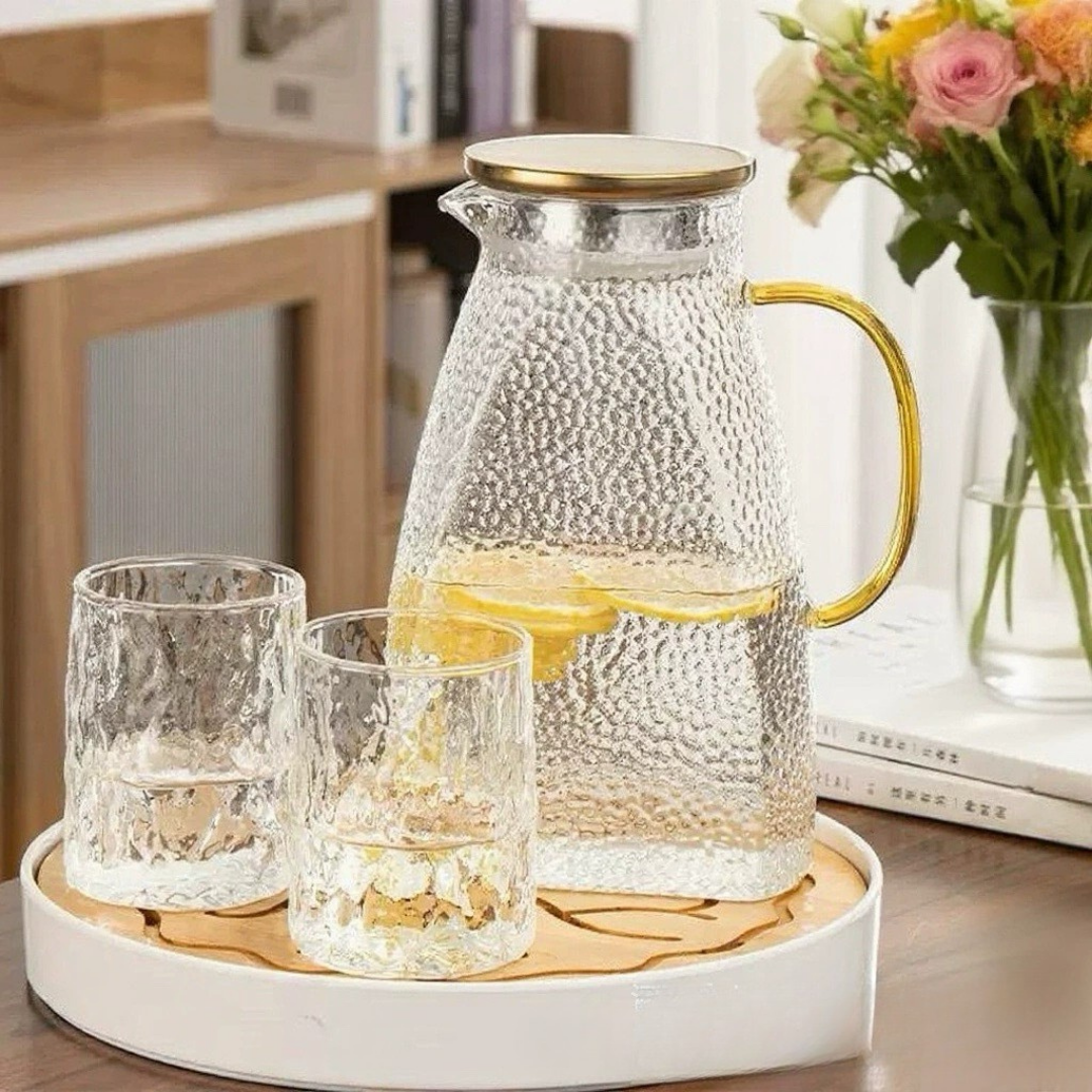 HOMERO Elegant Heat-Resistant Glass Water Bottle Large Capacity - 1600ml