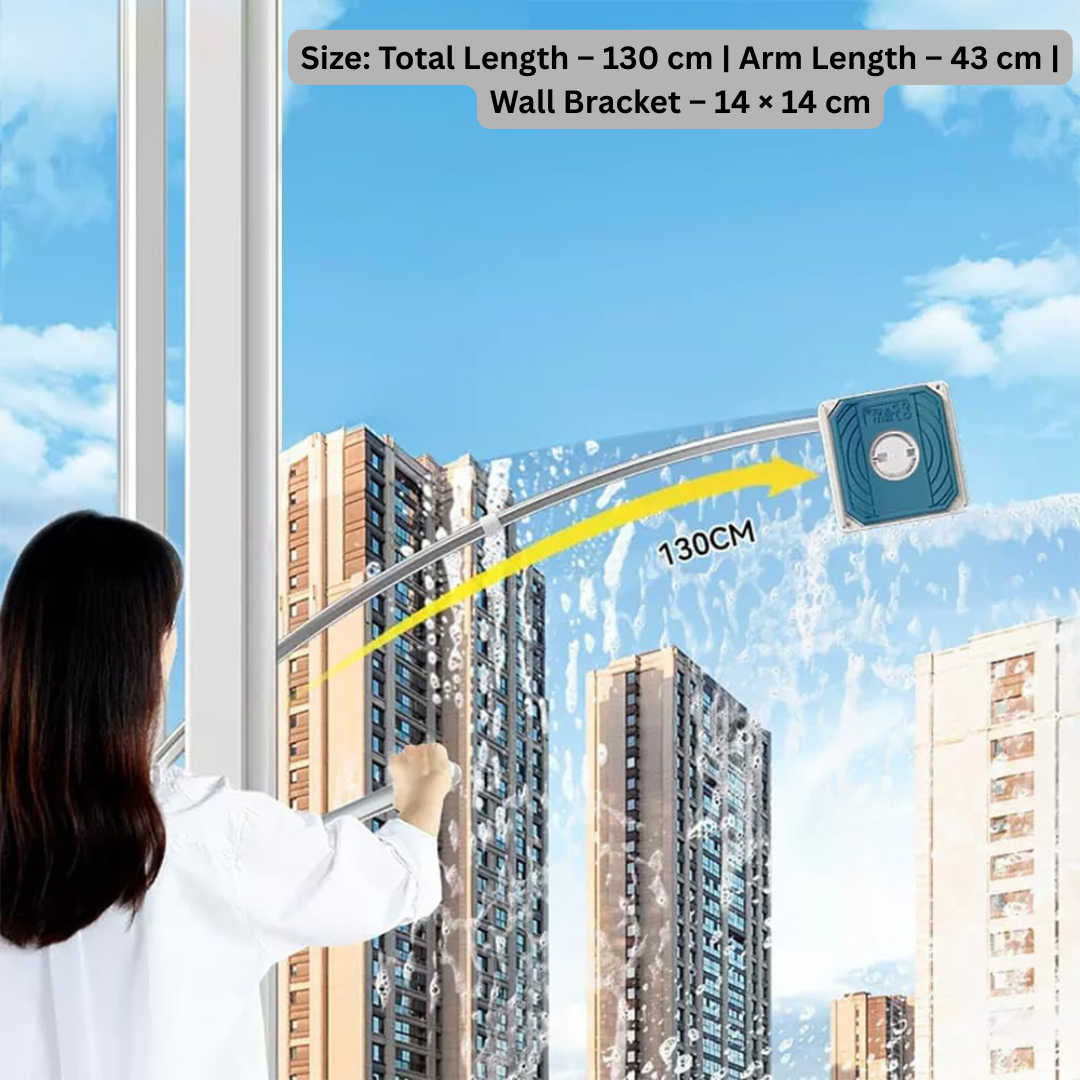 360° Rotating Telescopic Double-Sided High Rise Window Cleaner