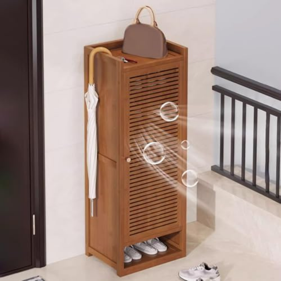 HOMERO Wooden Stylish Door Entryway Organizer and Shoe Rack Cabinet - 9 Layer