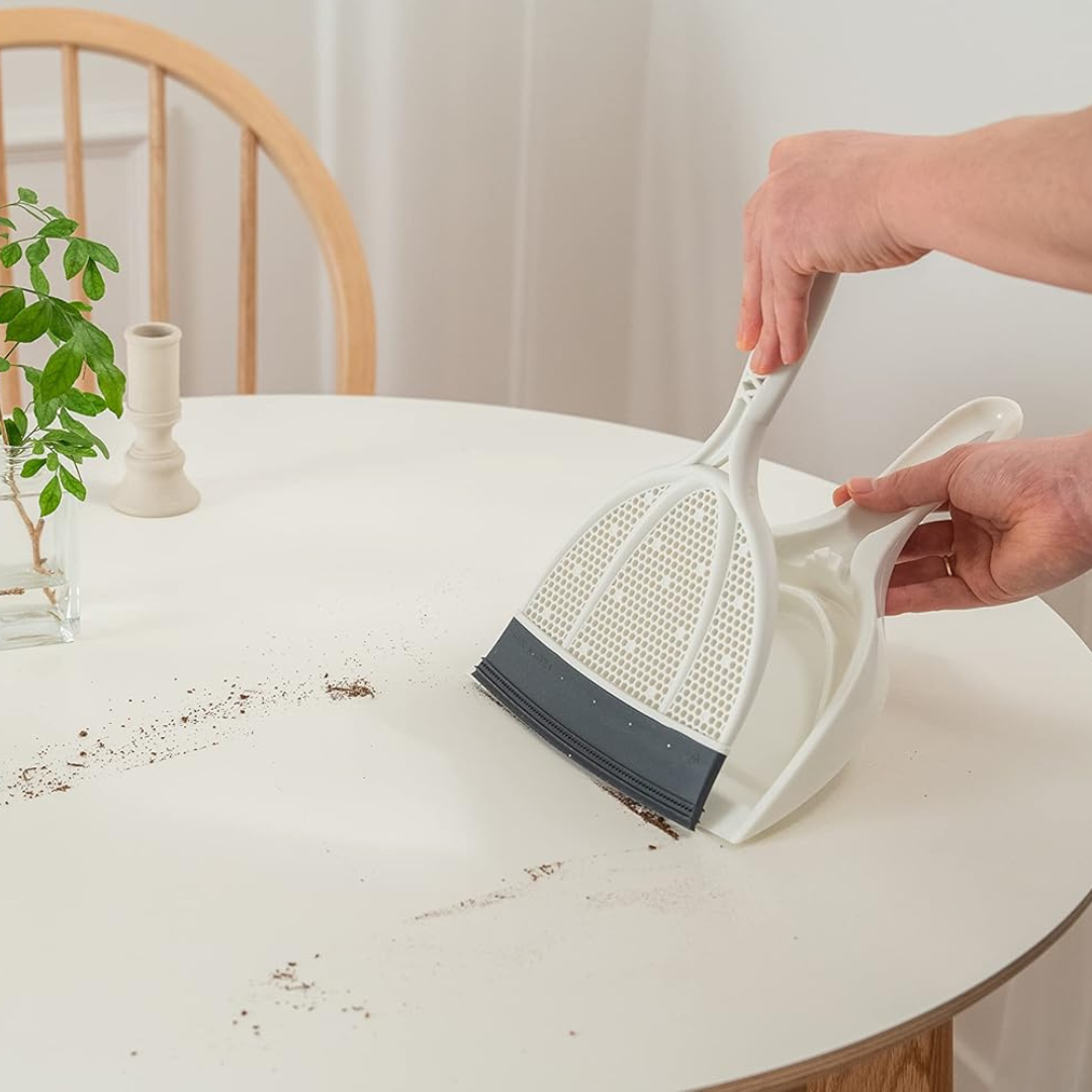 Multi Purpose Silicone Squeegee Brush Dustpan Cleaning Kit