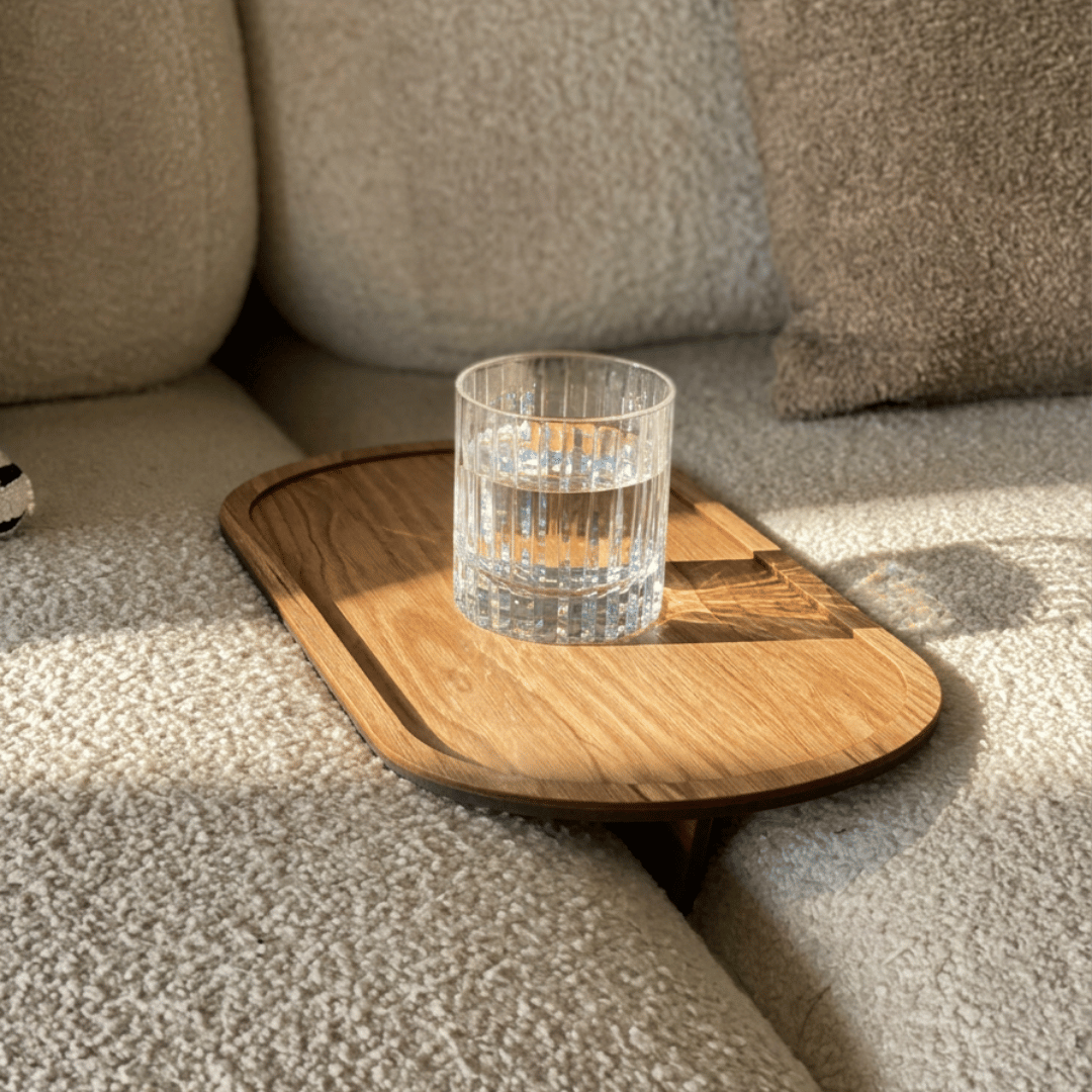 Multiuse Wooden Sofa Tray Organizer