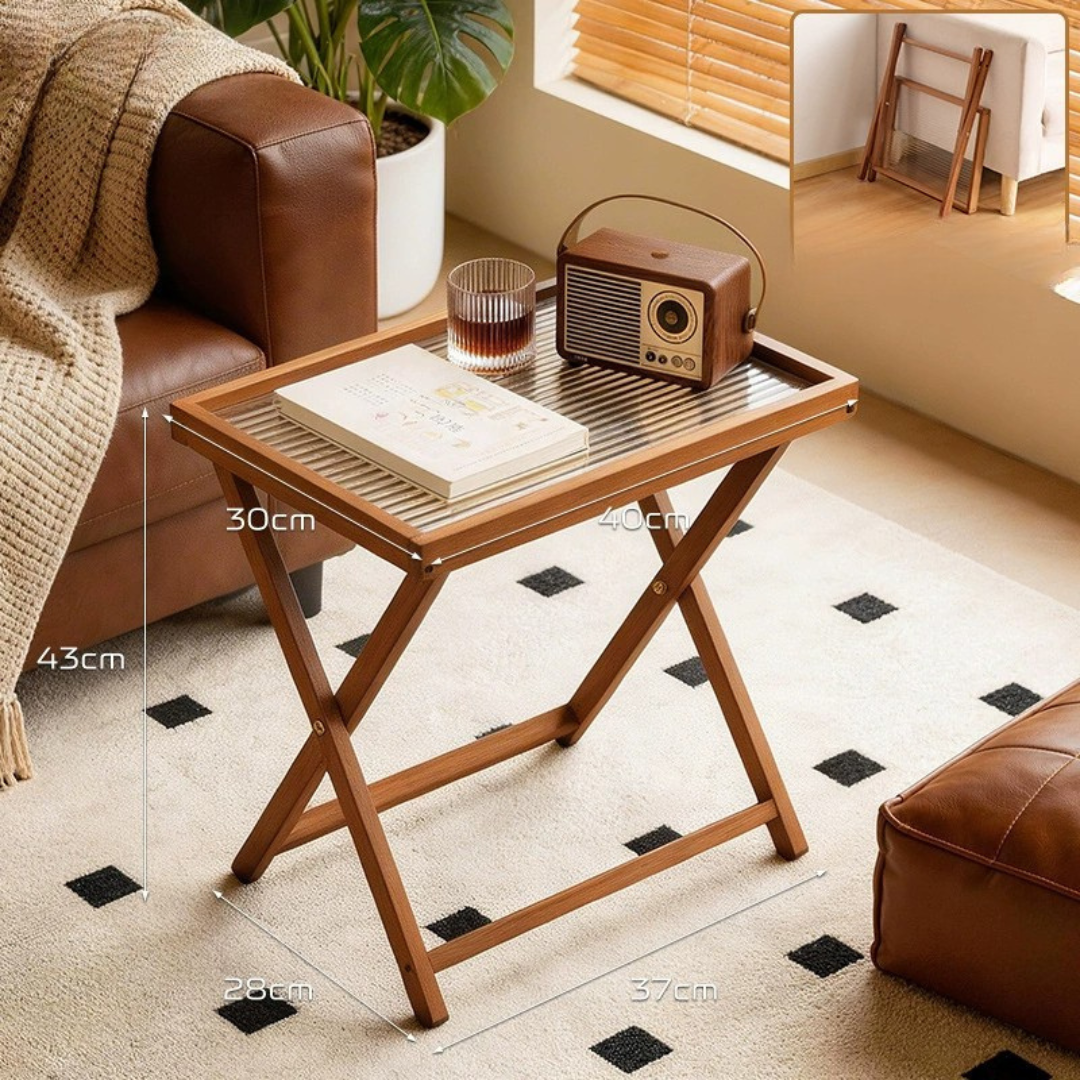 Multipurpose Foldable Table with Detachable Acrylic Tray