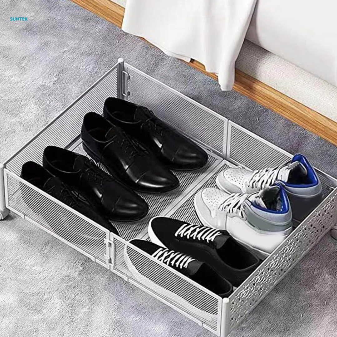 Foldable Under Bed Storage Rack with Lockable Wheels