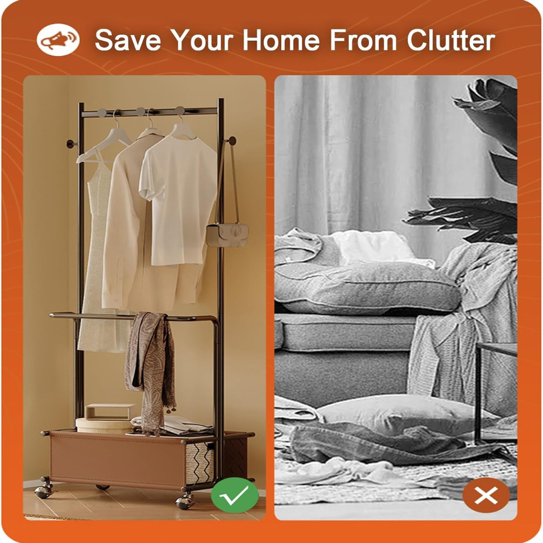 Carbon Steel Build Space Saving Versatile Clothes Organizer - 60cm