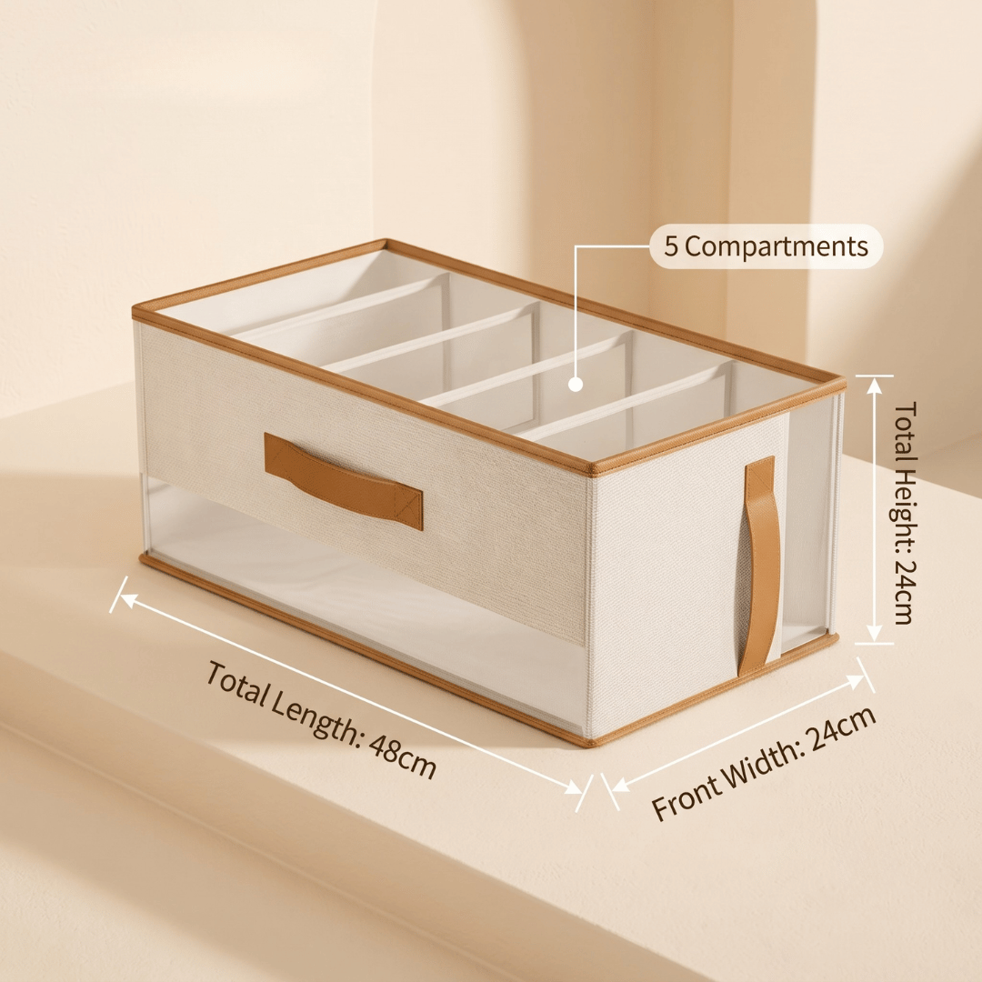 Multi Purpose Wardrobe Storage Organizer with Five Divided Sections