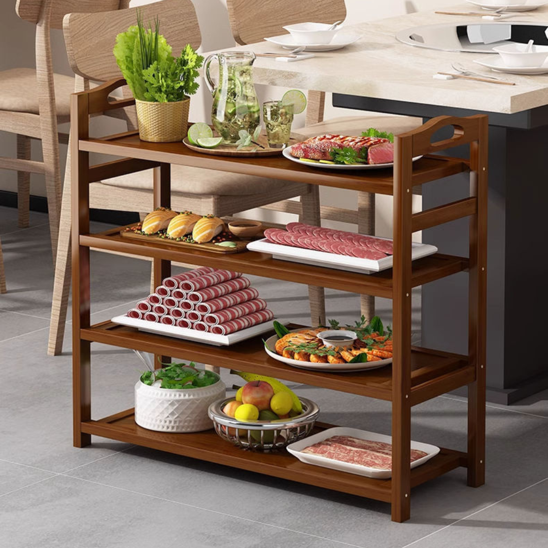 Premium Solid Bamboo Multi Layer Storage Rack Organizer