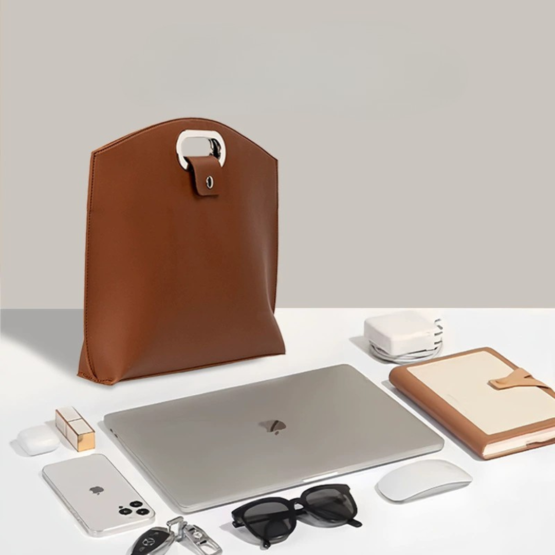 Stylish PU Leather Waterproof Laptop Tote Bag