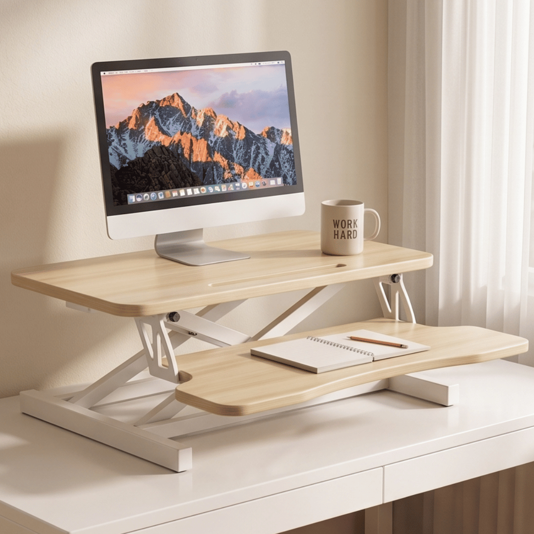 Multi-Functional Ergonomic Height Adjustable Desk Riser With Removable Keyboard Tray