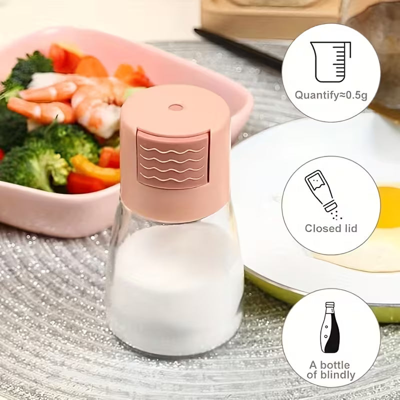 Multi-Purpose Transparent Spice Storage Bottle with Press Lid