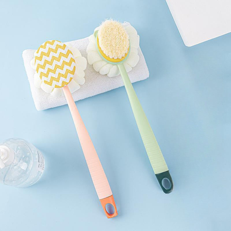 Double-Sided Wet and Dry Long Handle Shower Brush