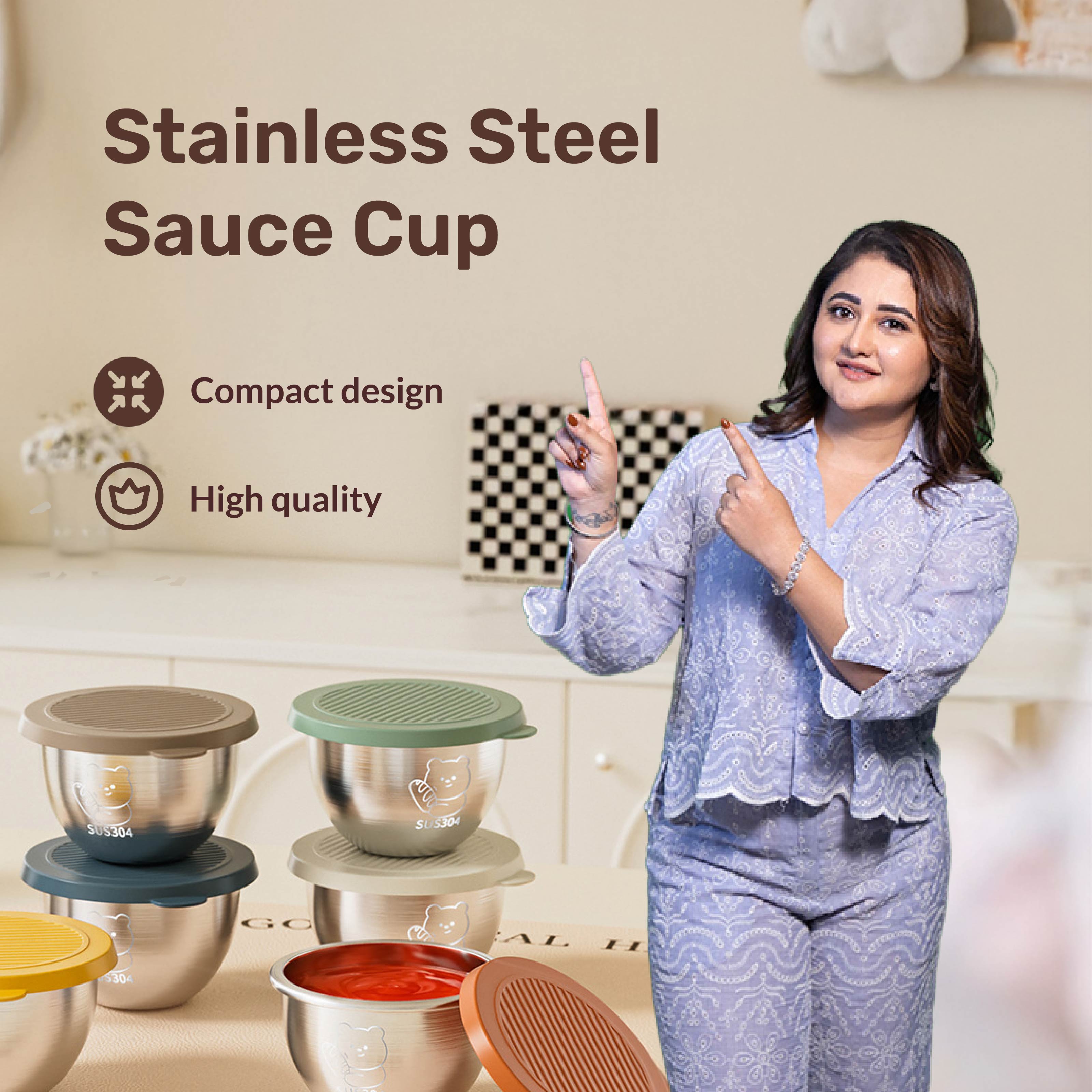 Homero Stainless Steel Dressing & Condiment Container with Lid
