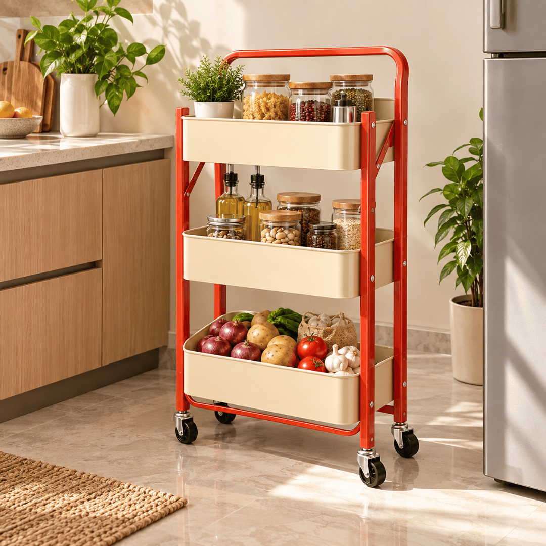 Multi-Purpose Carbon Steel Rolling Utility Cart