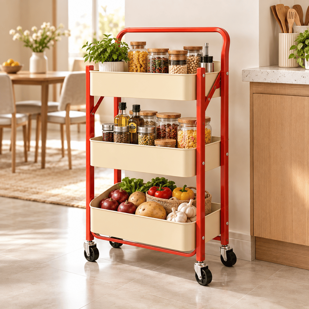 Multi-Purpose Carbon Steel Rolling Utility Cart