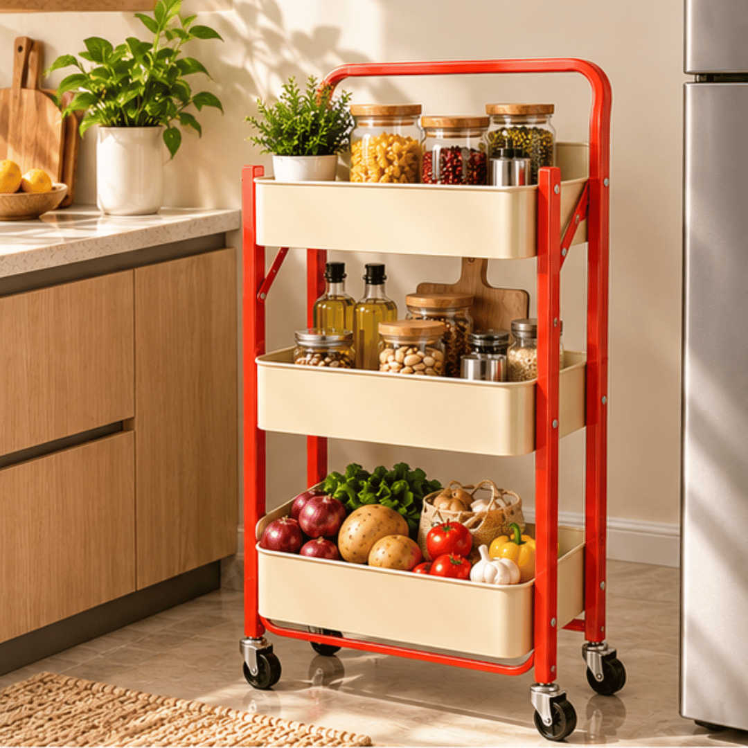 Multi-Purpose Carbon Steel Rolling Utility Cart