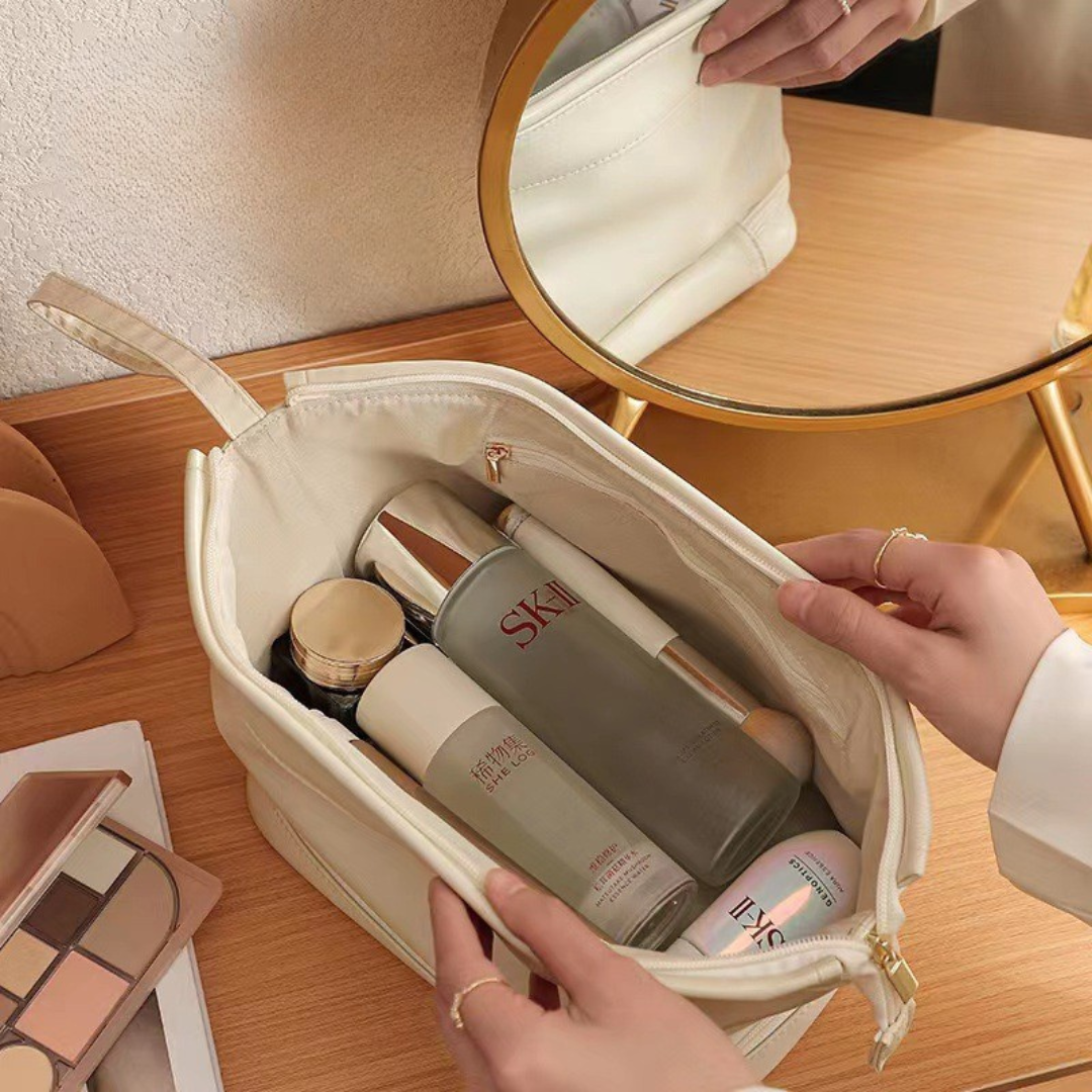 Homero Fashion Double Layer Cosmetic Storage Bag Portable Handheld Design