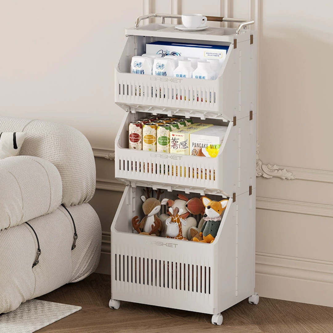 Homero Multi-Purpose Rolling Storage Cart With Lockable Wheels