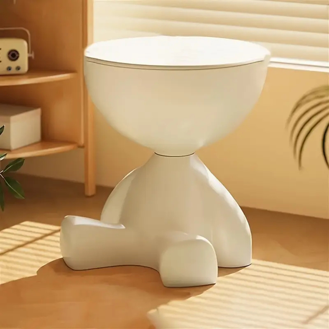 Homero Modern Round Side Table with Hidden Storage