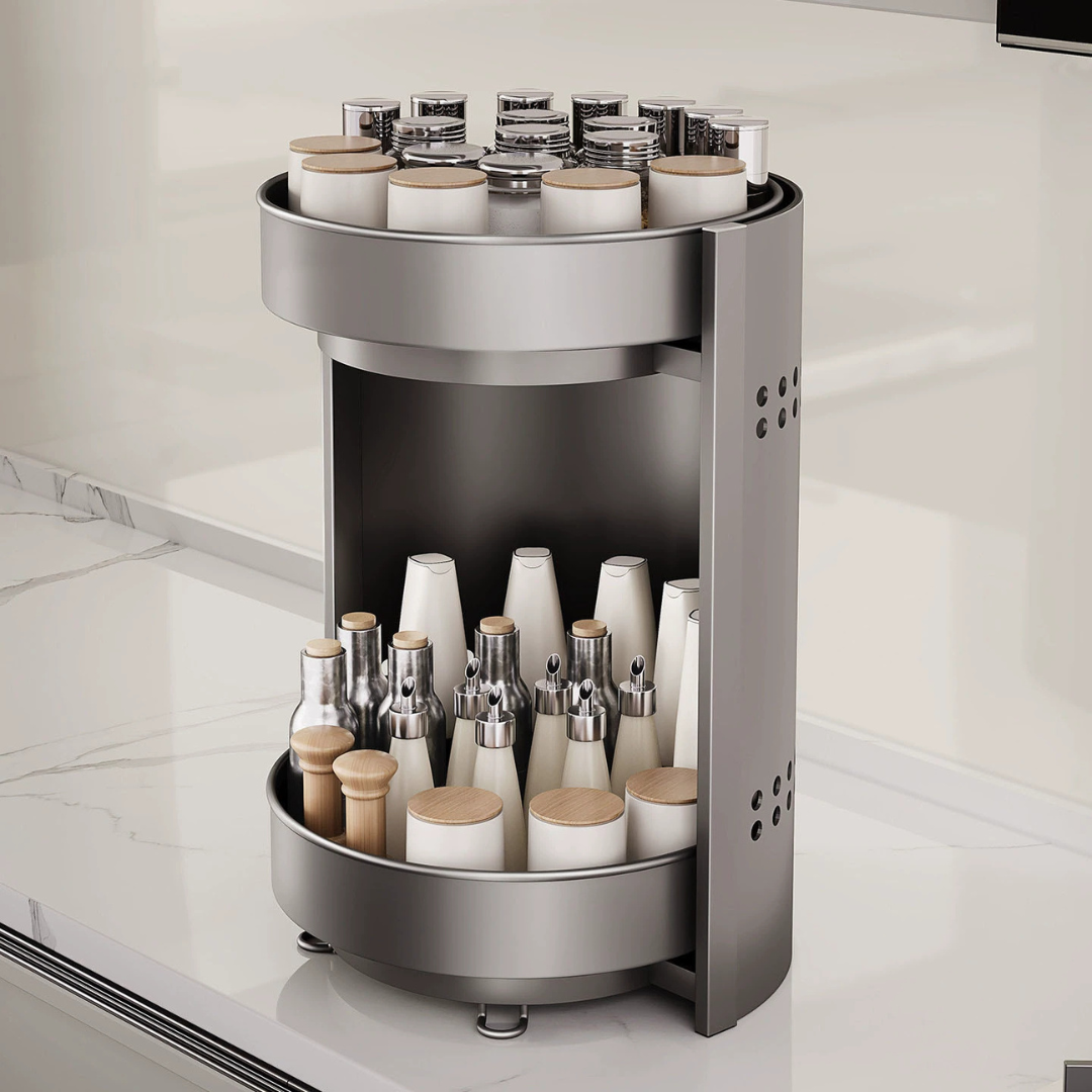 Multi-Use 360 Degree Rotating Carbon Steel Spice Rack