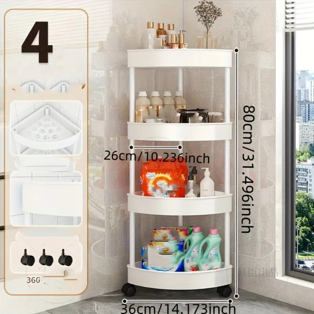 HOMERO Modern Multi-Layer Movable Corner Storage Shelf