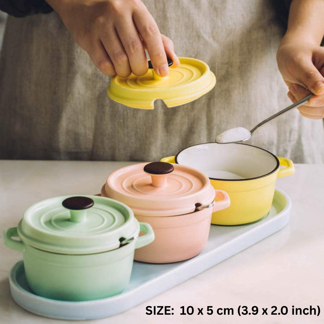 HOMERO Elegant Creative Multi-Purpose Ceramic Spice Jar Set with Tray