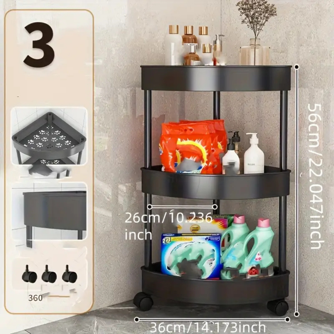 HOMERO Modern Multi-Layer Movable Corner Storage Shelf