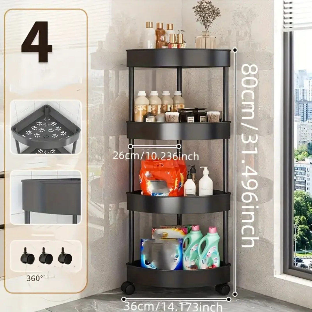 HOMERO Modern Multi-Layer Movable Corner Storage Shelf