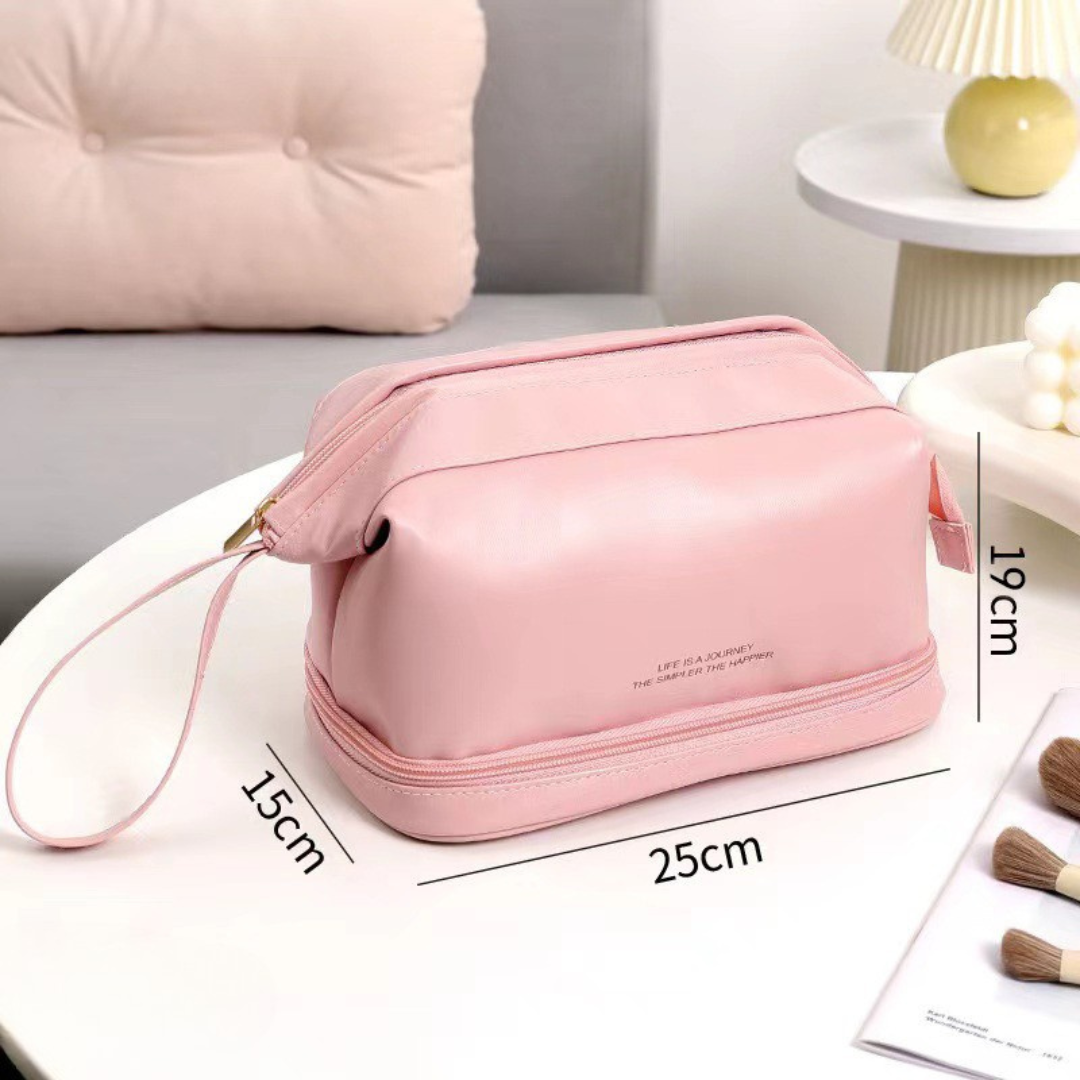 Homero Fashion Double Layer Cosmetic Storage Bag Portable Handheld Design