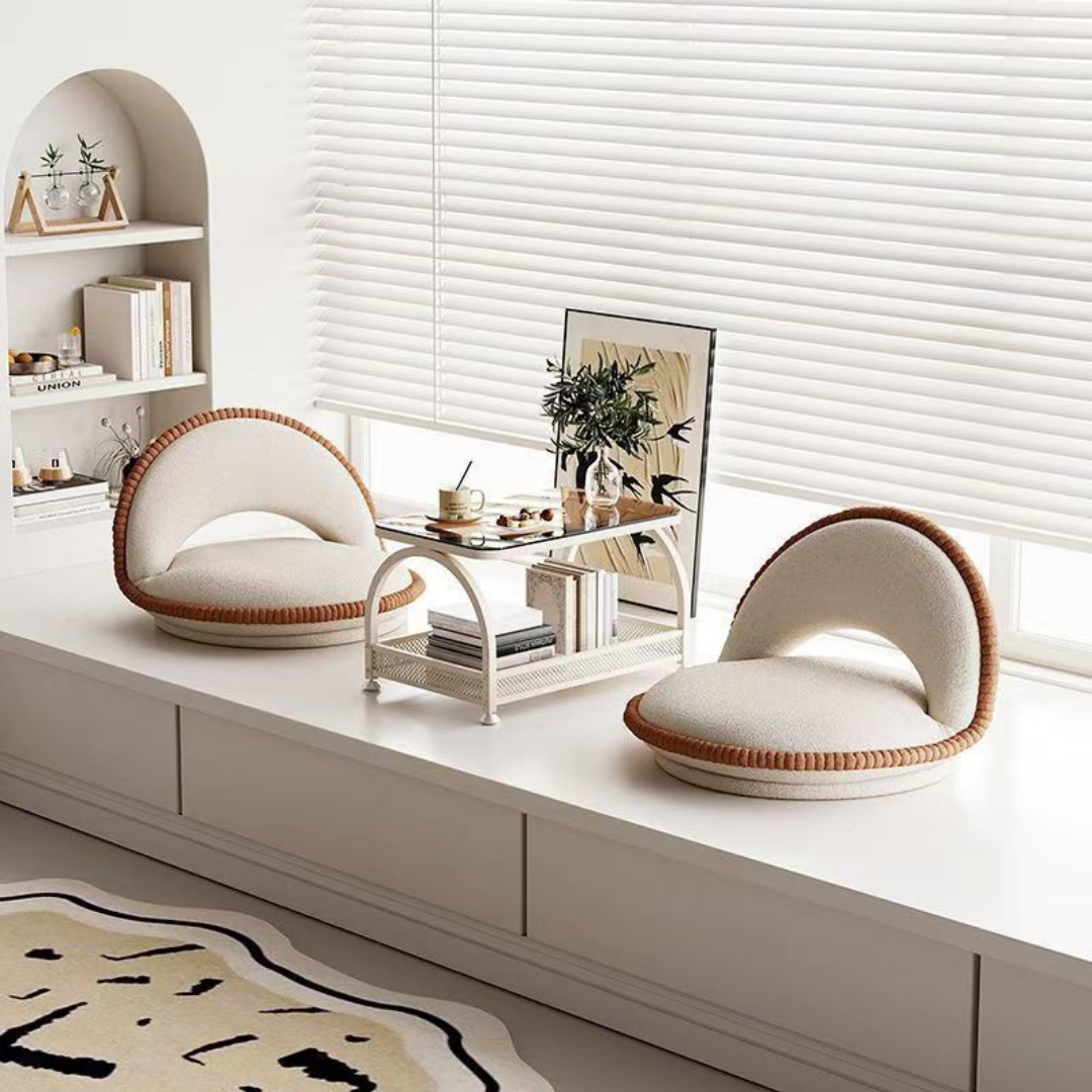 HOMERO Adjustable Velvet Floor Chair with Comfortable Ergonomic Backrest