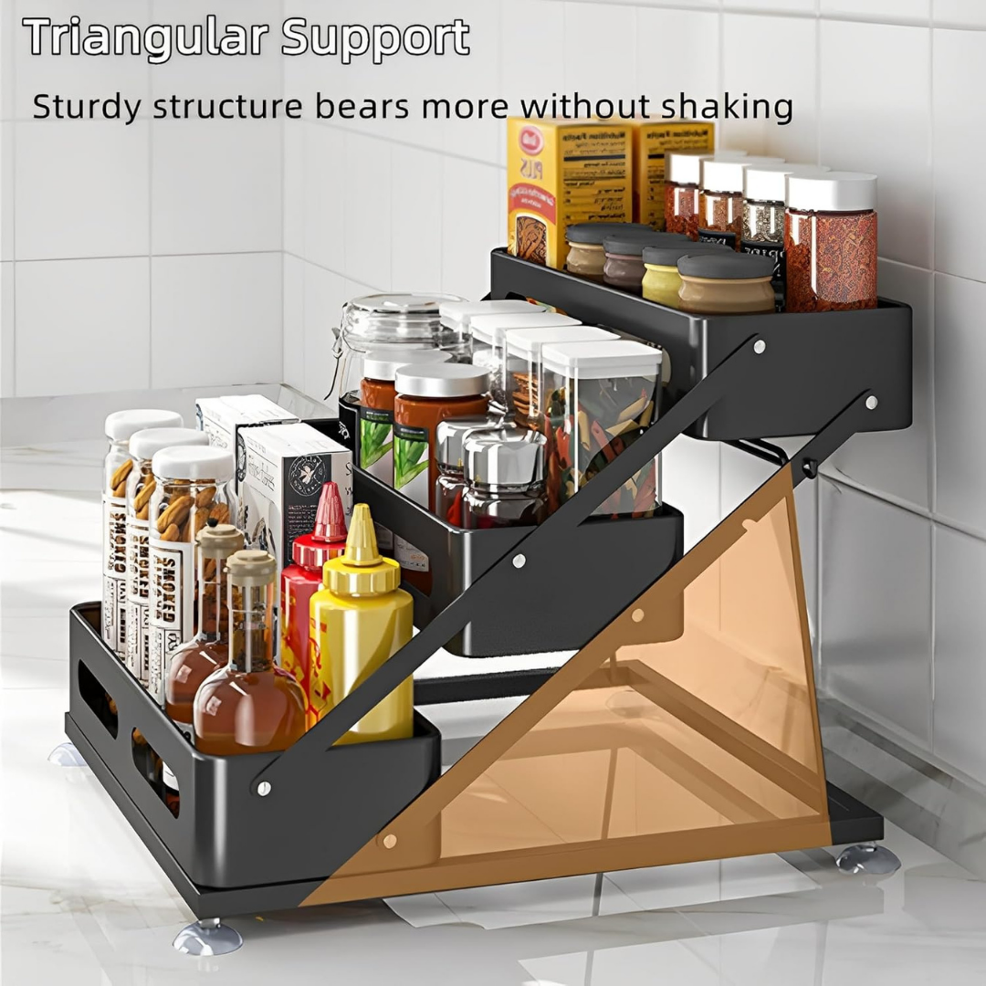 Homero 3-Tier Adjustable Foldable Spice Rack Organizer