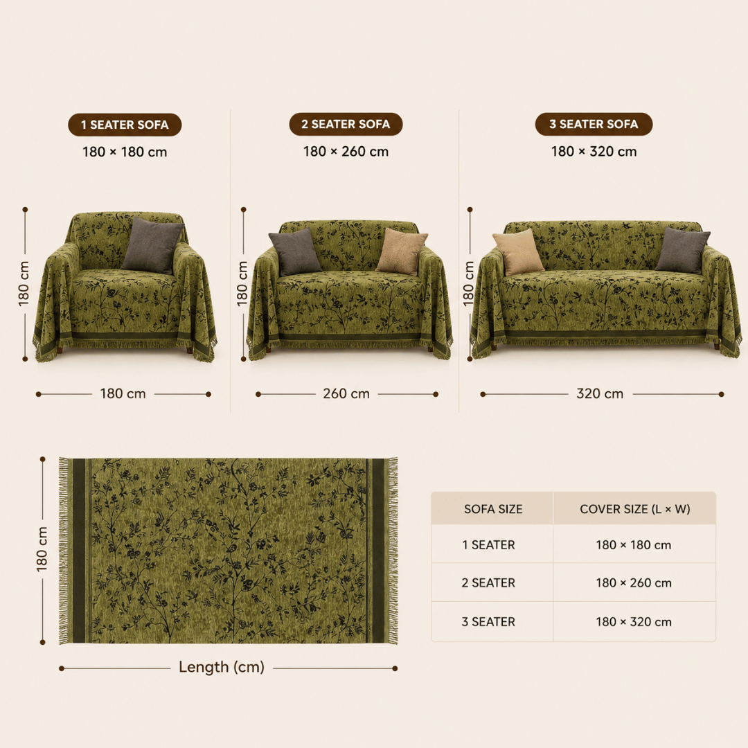 Flower Pattern Luxury Chenille Fabric Reversible Sofa Cover