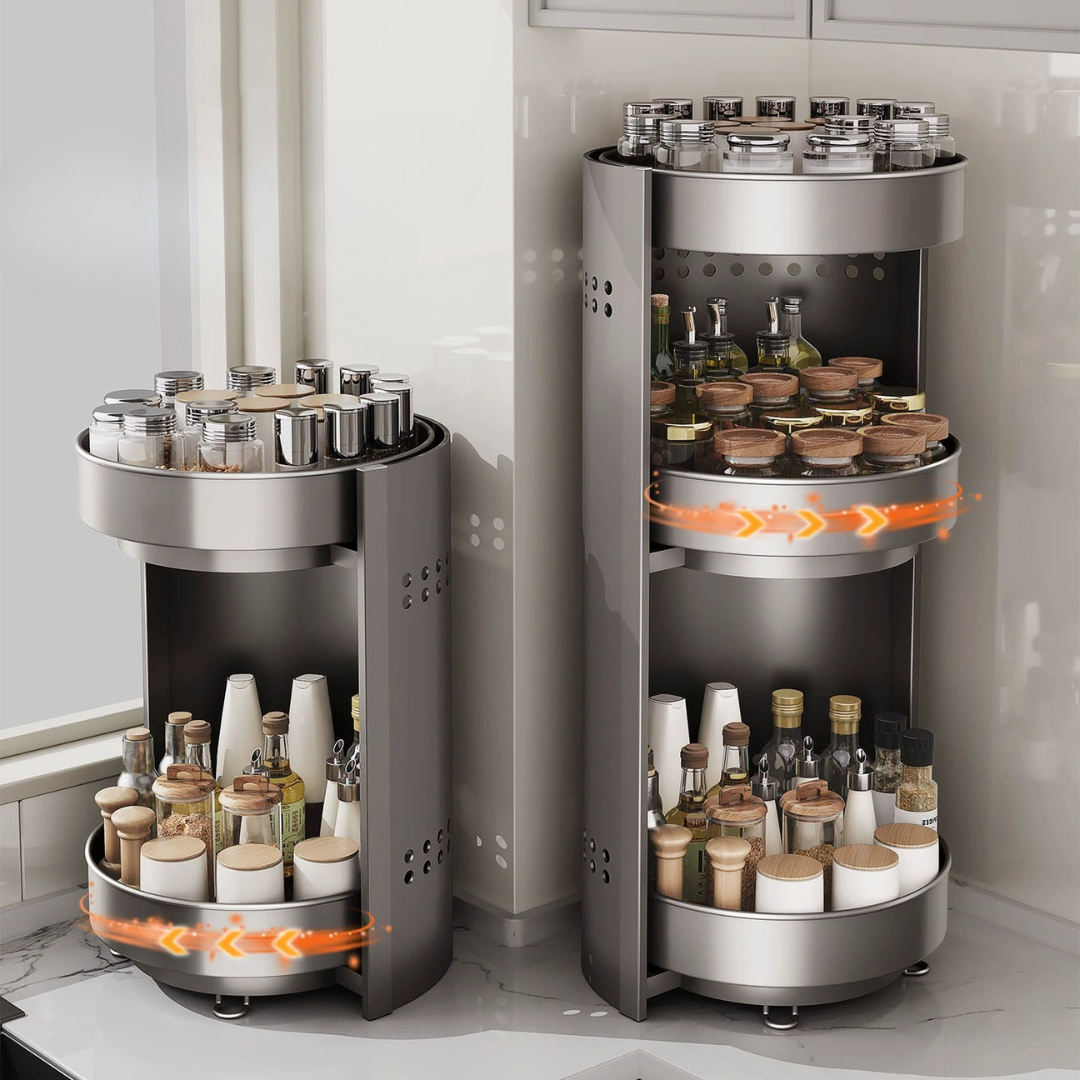 Multi-Use 360 Degree Rotating Carbon Steel Spice Rack