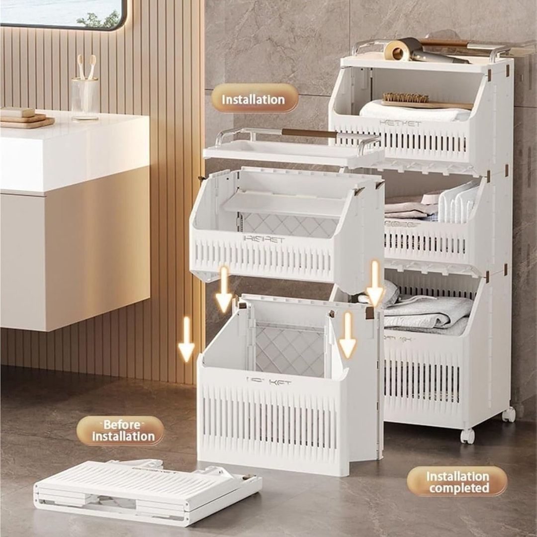 Homero Multi-Purpose Rolling Storage Cart With Lockable Wheels