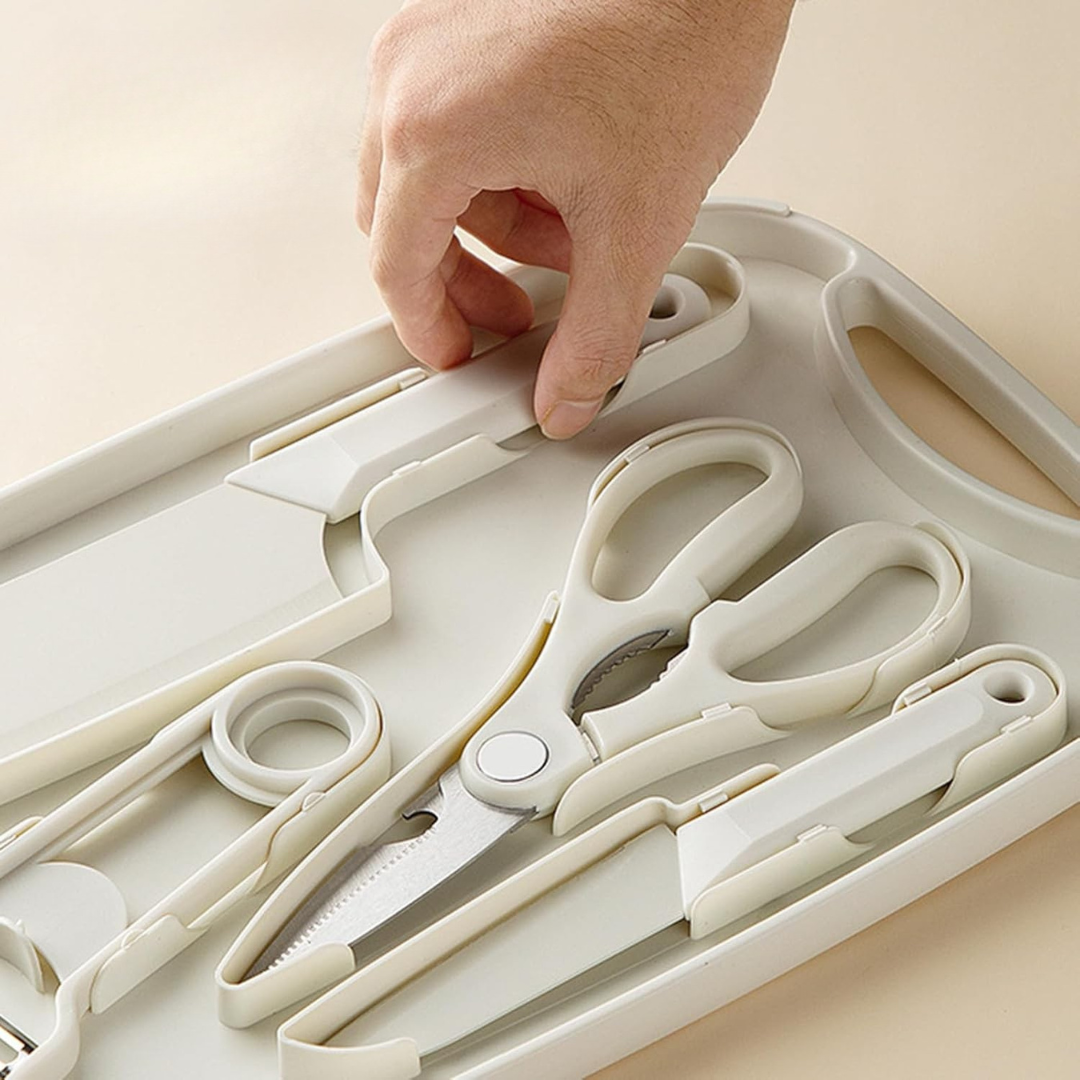 Multipurpose in 1 Cutting Board and Kitchen Tool Set