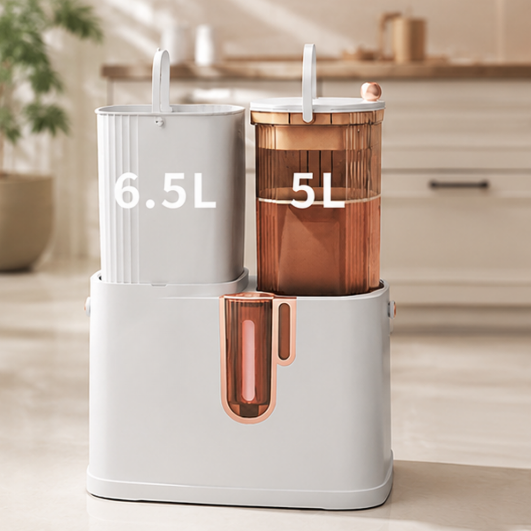 Dual Wet And Dry Tea Waste Bin With Drainage Strainer
