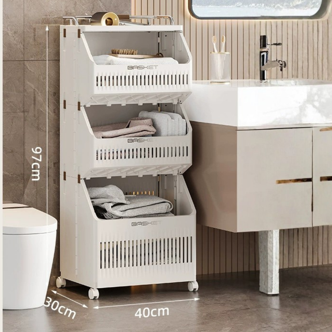 Homero Multi-Purpose Rolling Storage Cart With Lockable Wheels