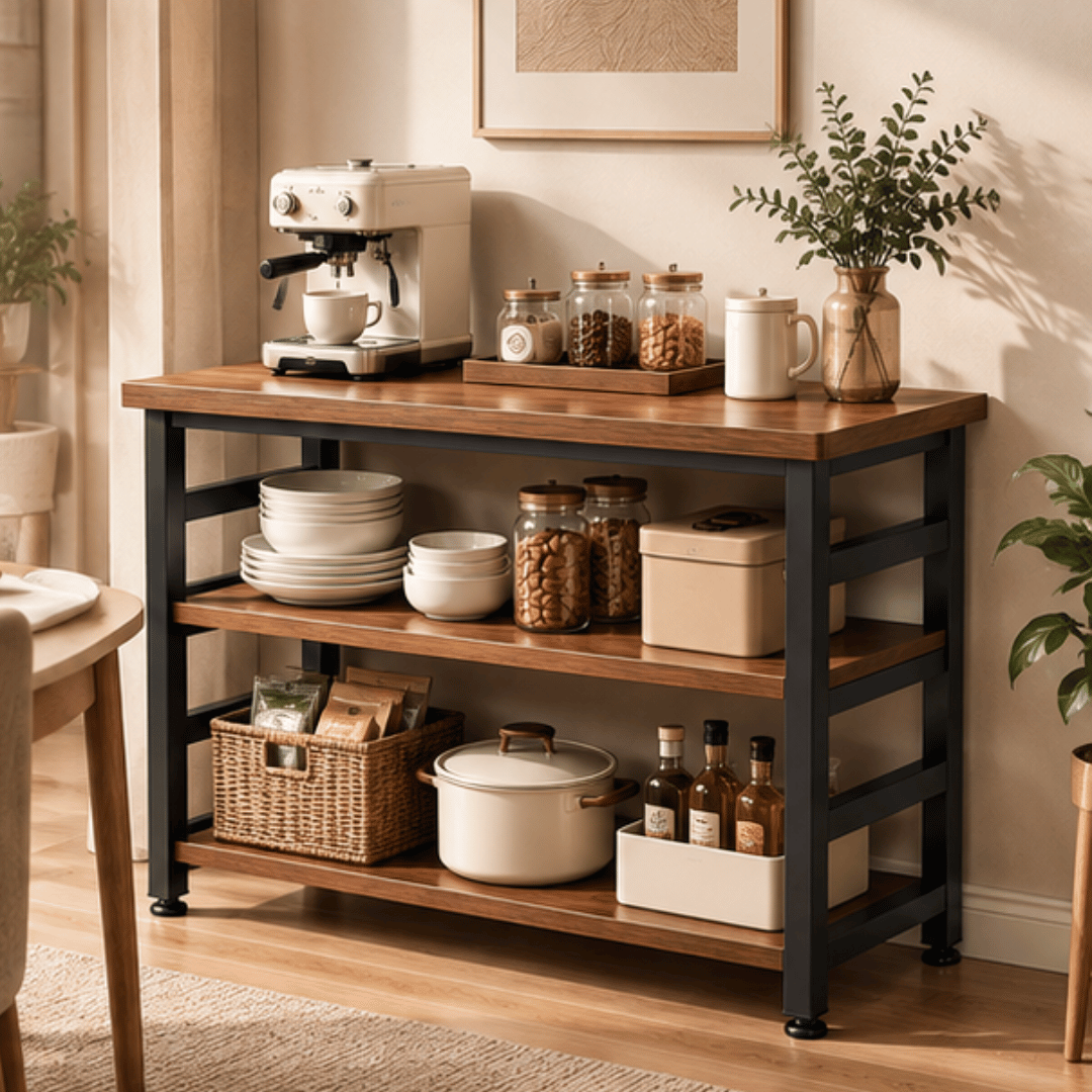 3 Tier Multi-Utility Wooden Kitchen Storage Organizer