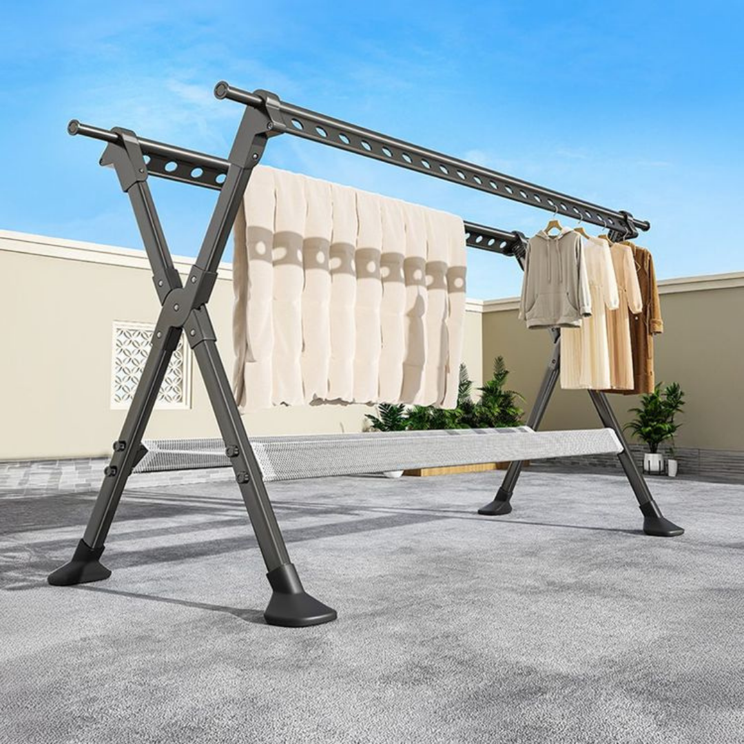 HOMERO Easy Foldable Stainless Steel Expandable Clothes Drying Rack - 2.5m