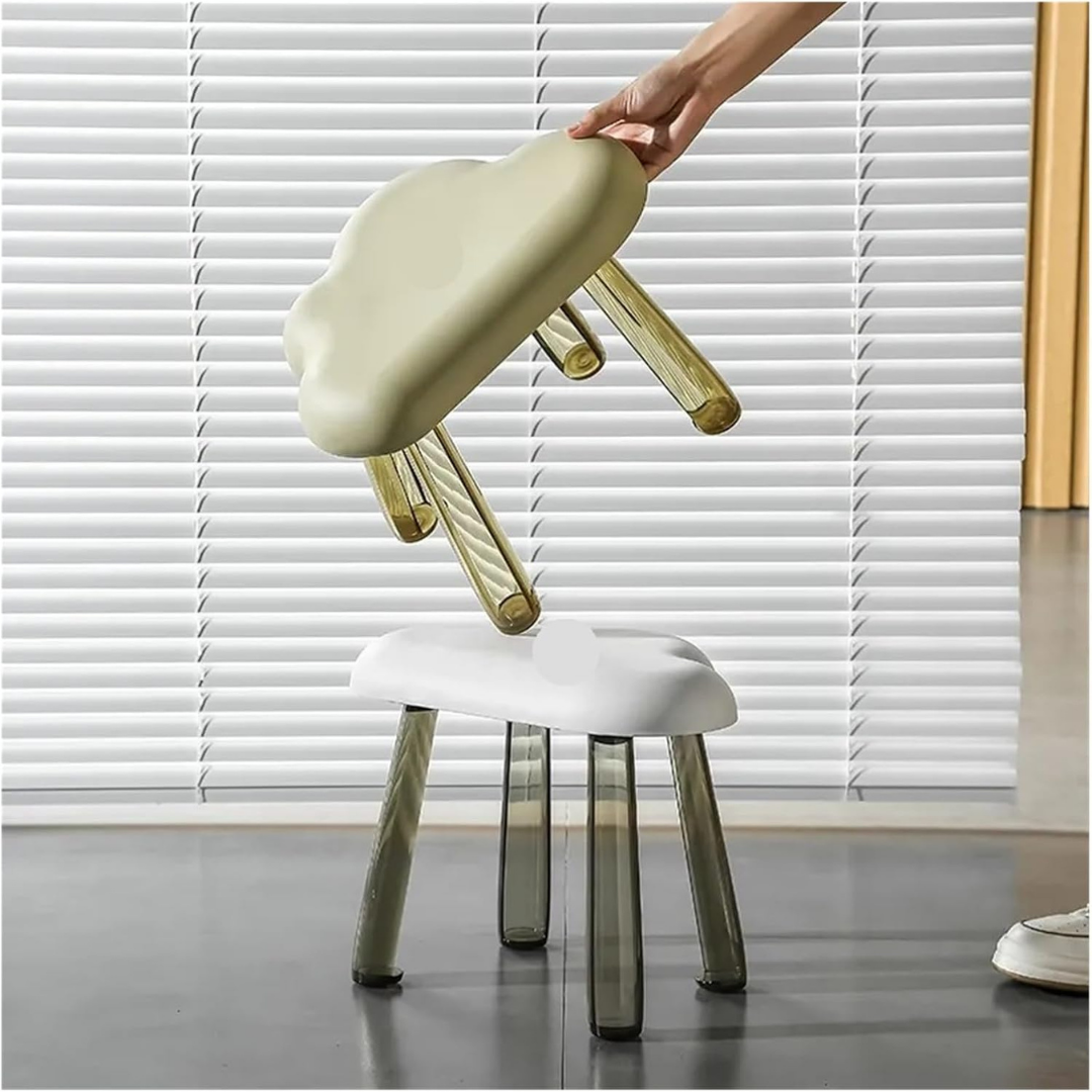 Homero Kids Cloud Shape Lightweight Transparent Leg Design Stool