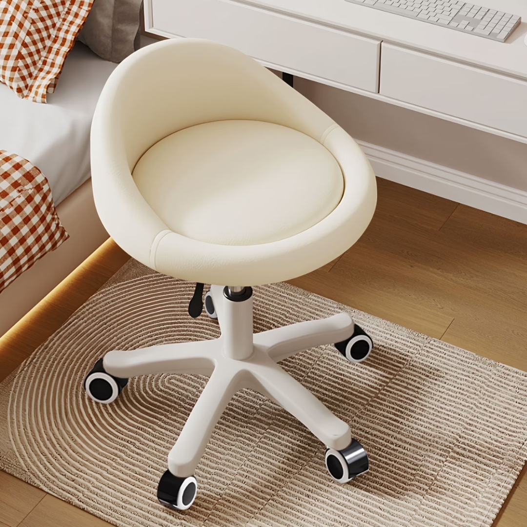 Modern Height Adjustable Ergonomic Backrest Rolling Stool