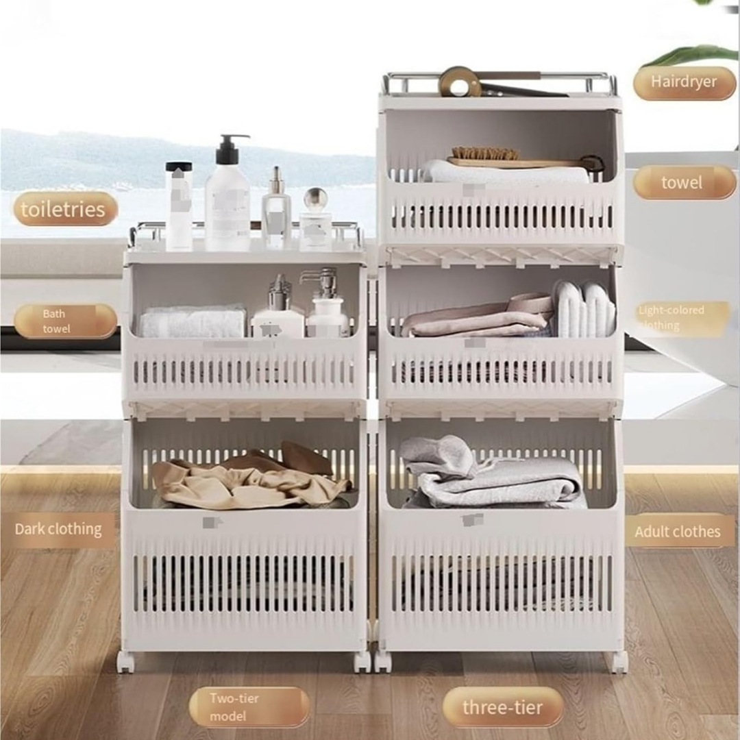 Homero Multi-Purpose Rolling Storage Cart With Lockable Wheels