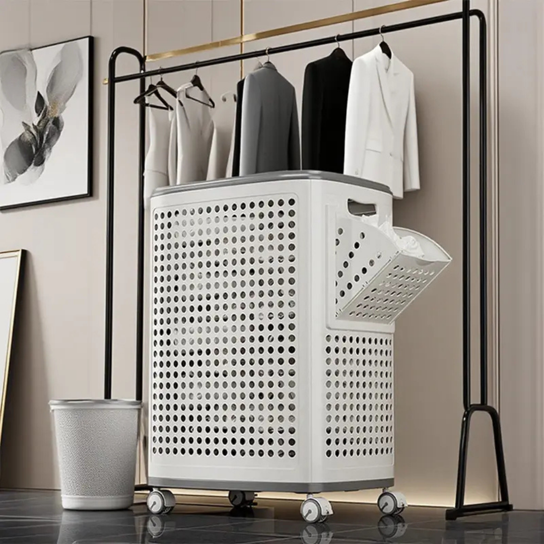 Homero Breathable Rolling Laundry Hamper Large Storage Basket