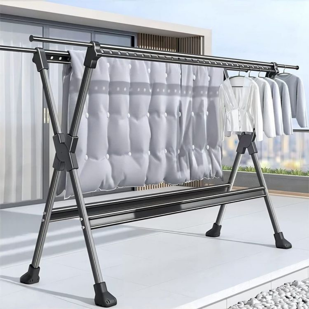 HOMERO Easy Foldable Stainless Steel Expandable Clothes Drying Rack - 2.5m